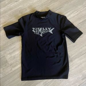 Totally Jawsome black swim shirt. Youth XL. Size 16.